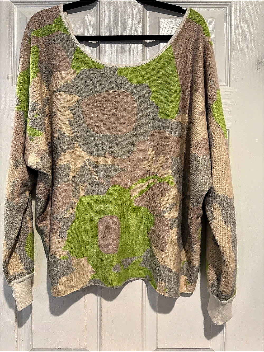 daily practice Hazy Days Pullover Sweater Camo Green & Beige XL